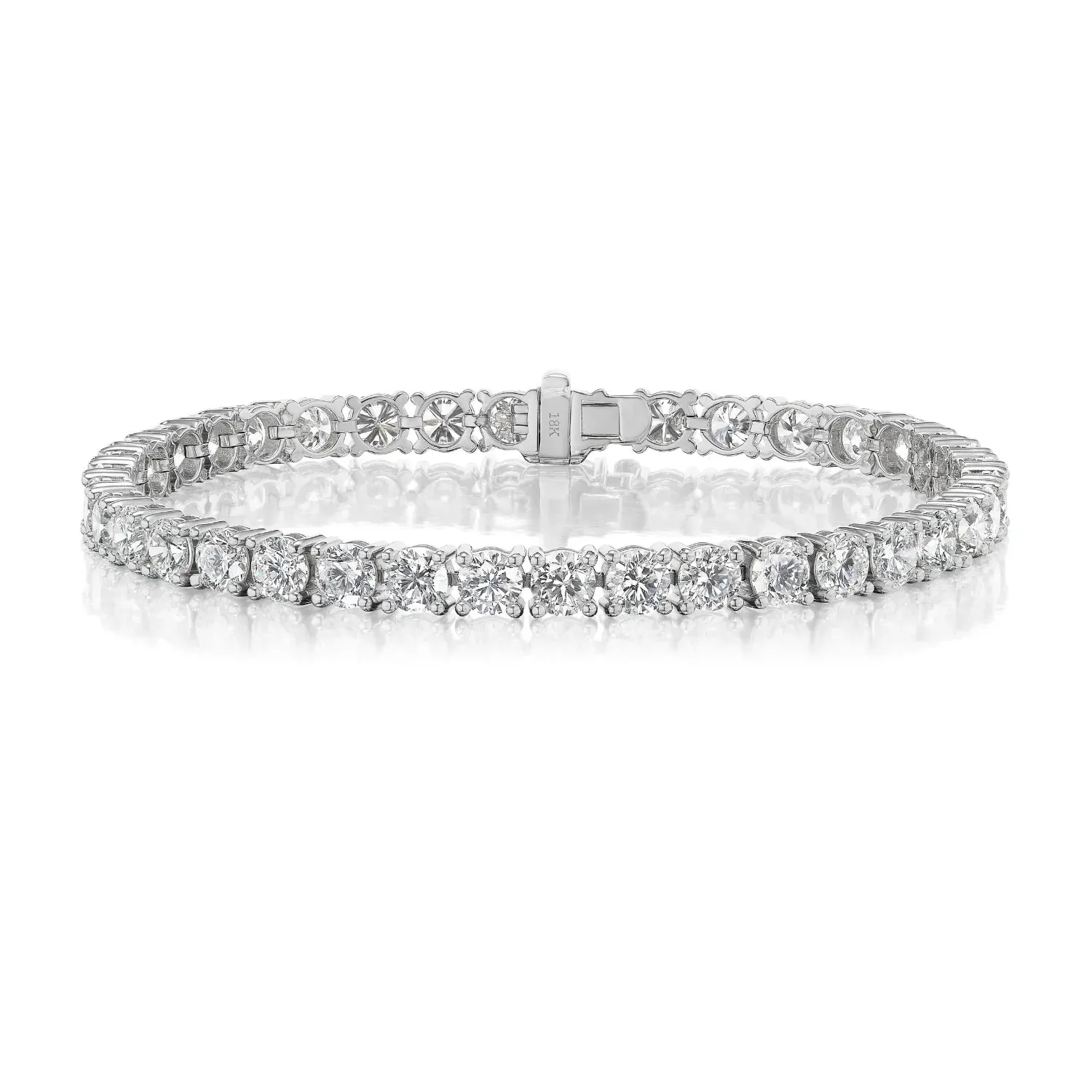 David Weisz 18k White Gold Diamond Tennis Bracelet - 5.15 ctw