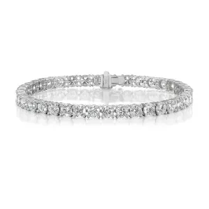 David Weisz 18k White Gold Diamond Tennis Bracelet - 5.15 ctw