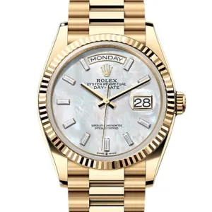 Day-Date 36 Yellow Gold / Fluted / MOP - Baguette / President (128238-0123)