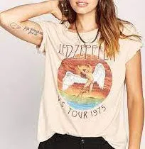 {Daydreamer} Led Zeppelin Tour 1975 Boyfriend Tee - Sand