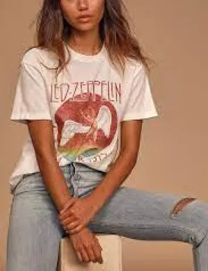 {Daydreamer} Led Zeppelin Tour 1975 Boyfriend Tee - Sand