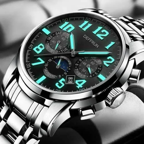 DEFFRUN DM0004 Calendar Steel Automatic Mechanical Watch