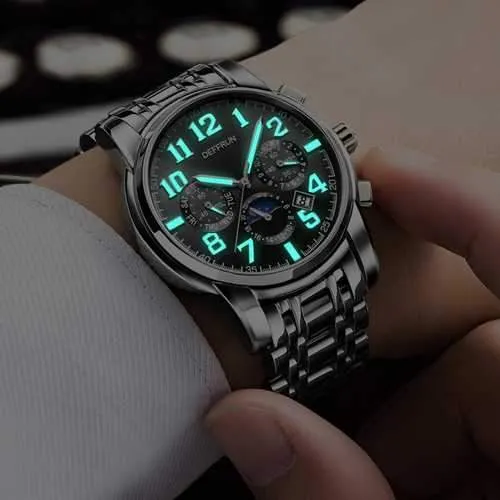 DEFFRUN DM0004 Calendar Steel Automatic Mechanical Watch