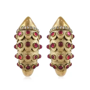 Demi Fine Jewelry-14k Gold Plated-Earring-Fish Hoops(Pink)Brass-E26/22-Fashion Edit Unbent