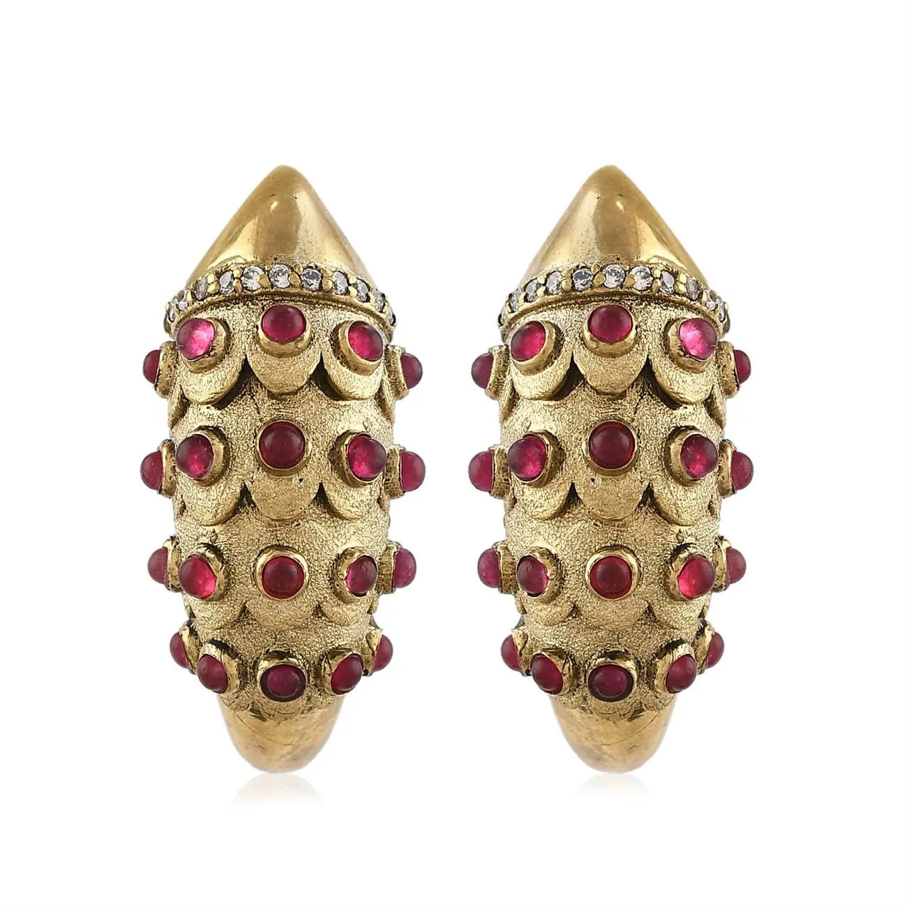 Demi Fine Jewelry-14k Gold Plated-Earring-Fish Hoops(Pink)Brass-E26/22-Fashion Edit Unbent