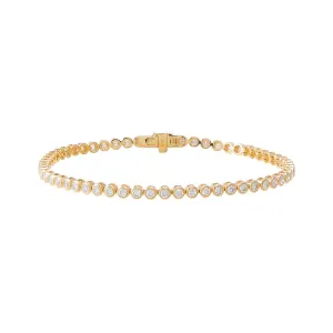 Diamond 2 Carat Bezel Tennis Bracelet 14K