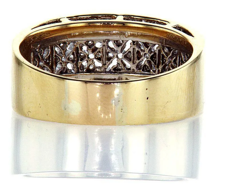 Diamond Band 14k Gold Ring Natural Round Brilliant 0.60 CTW G Color SI2 Clarity