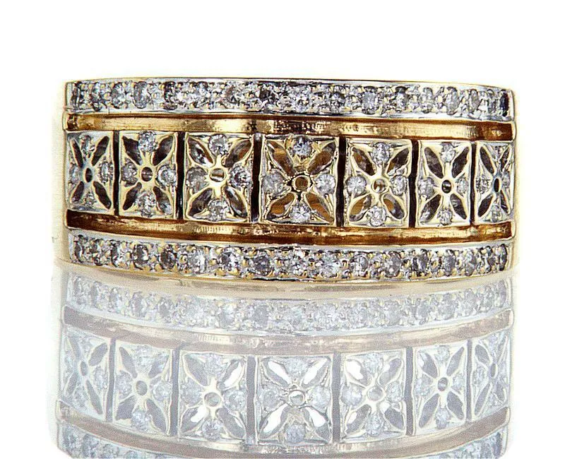 Diamond Band 14k Gold Ring Natural Round Brilliant 0.60 CTW G Color SI2 Clarity