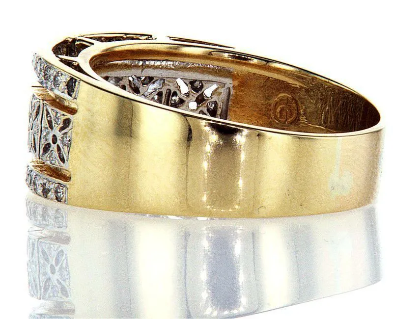 Diamond Band 14k Gold Ring Natural Round Brilliant 0.60 CTW G Color SI2 Clarity