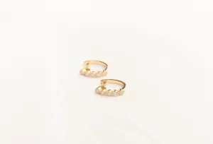 Diamond Bezel Huggie Hoops
