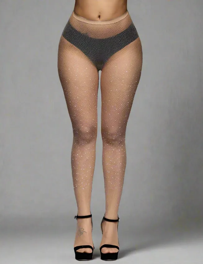 Diamond Fishnet Stockings in Nude or Black by Scandals