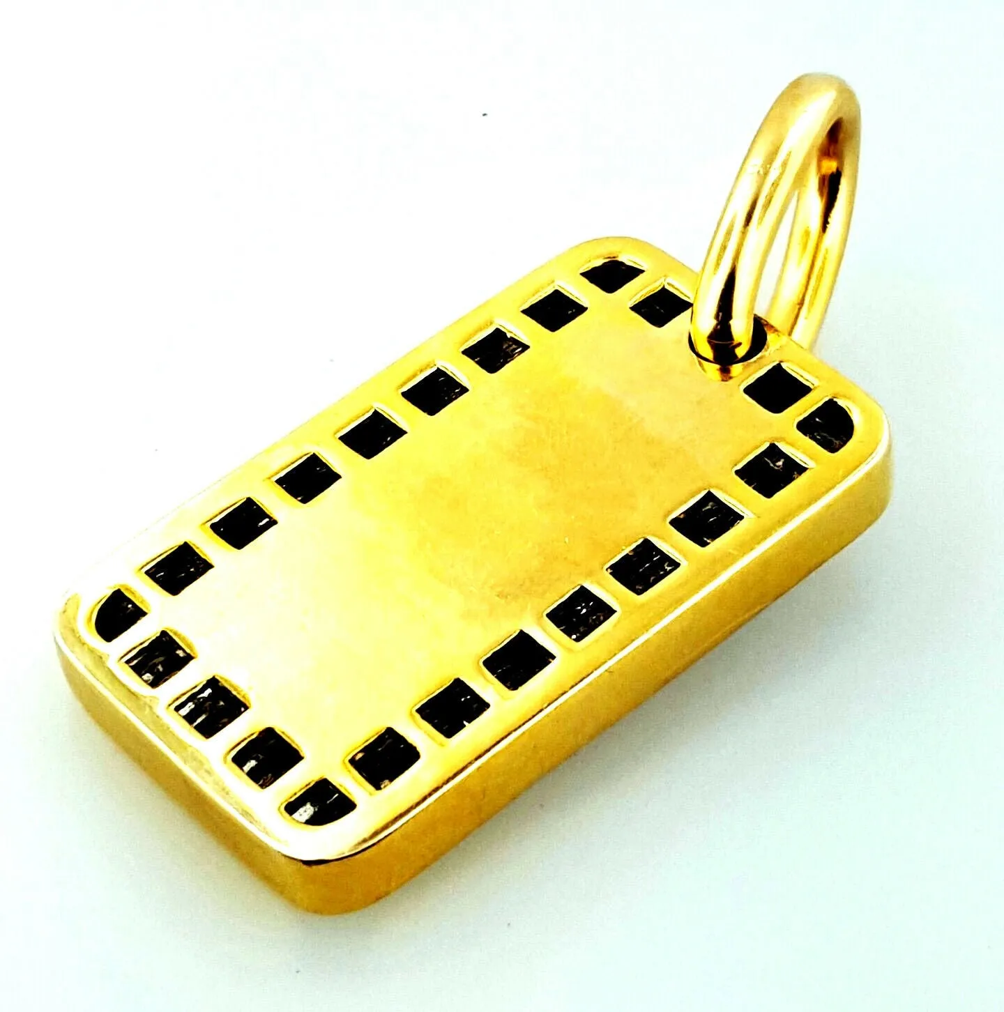 Diamond Gold Bar Necklace 14K Yellow Gold Princess Cut Tag Pendant 14.50 CTW
