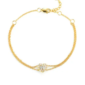 Diamond Heart Double Strands Bracelet