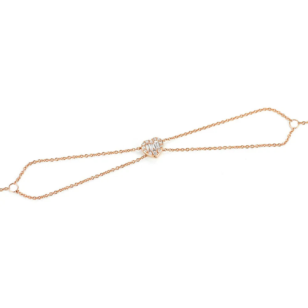 Diamond Heart Double Strands Bracelet