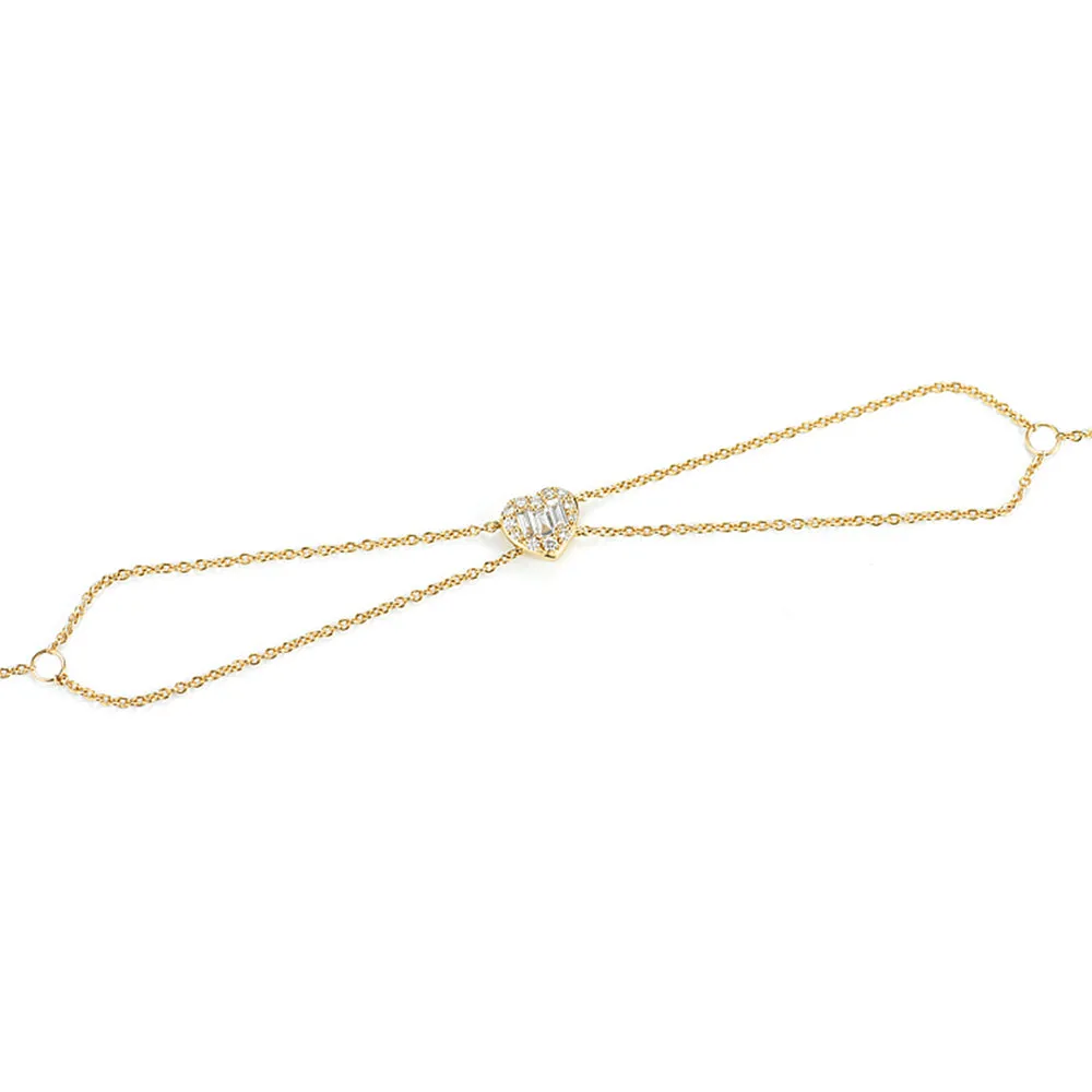 Diamond Heart Double Strands Bracelet