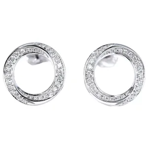 Diamond Mobius Circle Stud Earrings