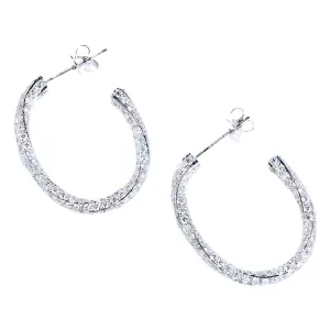 Diamond Mobius Strip Hoop Earrings