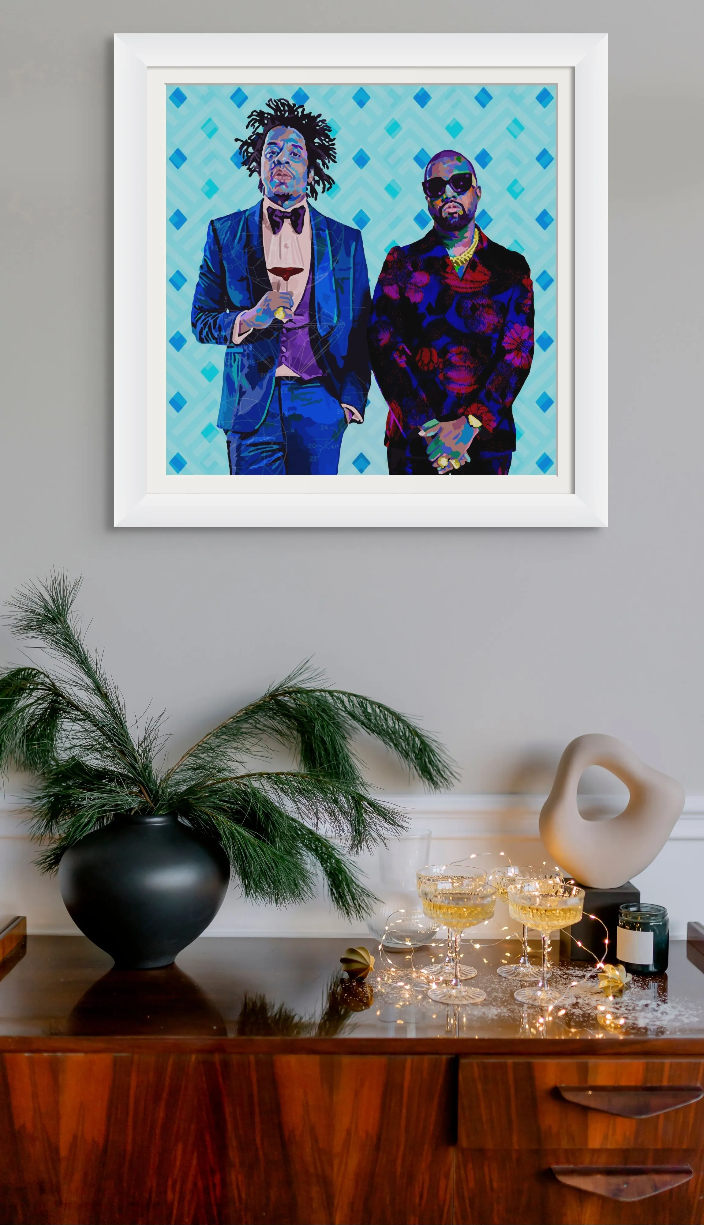 Diamonds Are Forever - Jay Z & Kanye West inspired portrait art - Limited Edition Art Print & Wall Decor - Vakseen Art