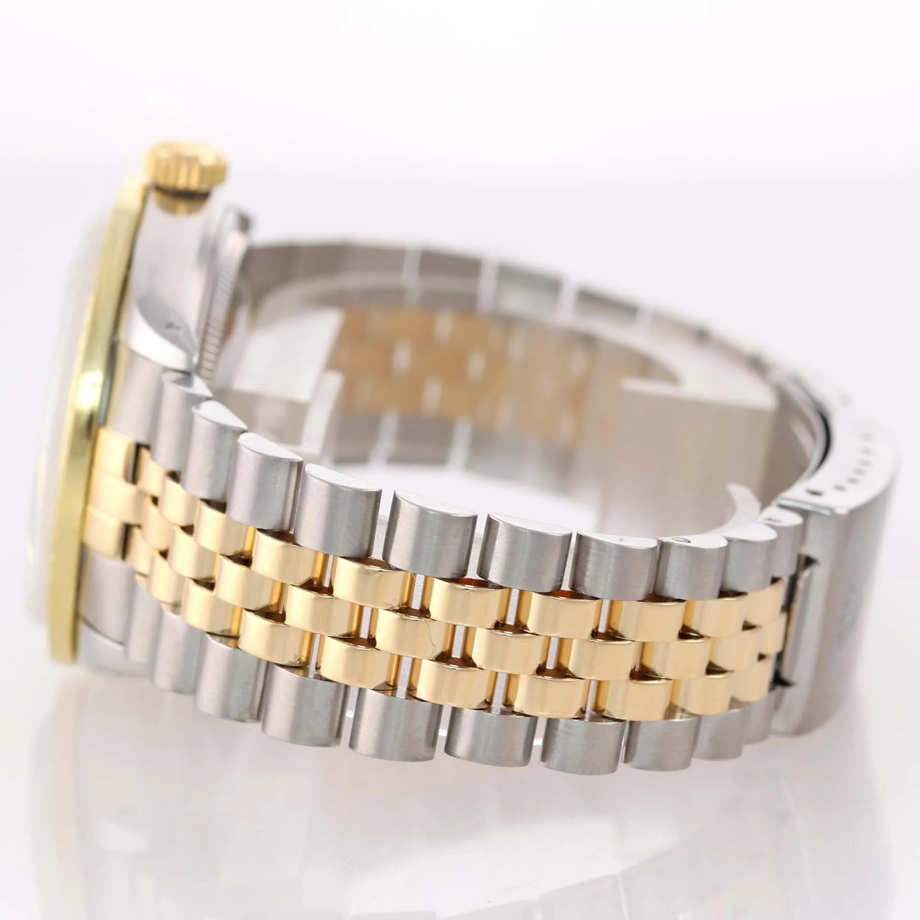 DIAMONDS Rolex DateJust 16013 MOP Diamond Bezel Two Tone Gold Jubilee Watch