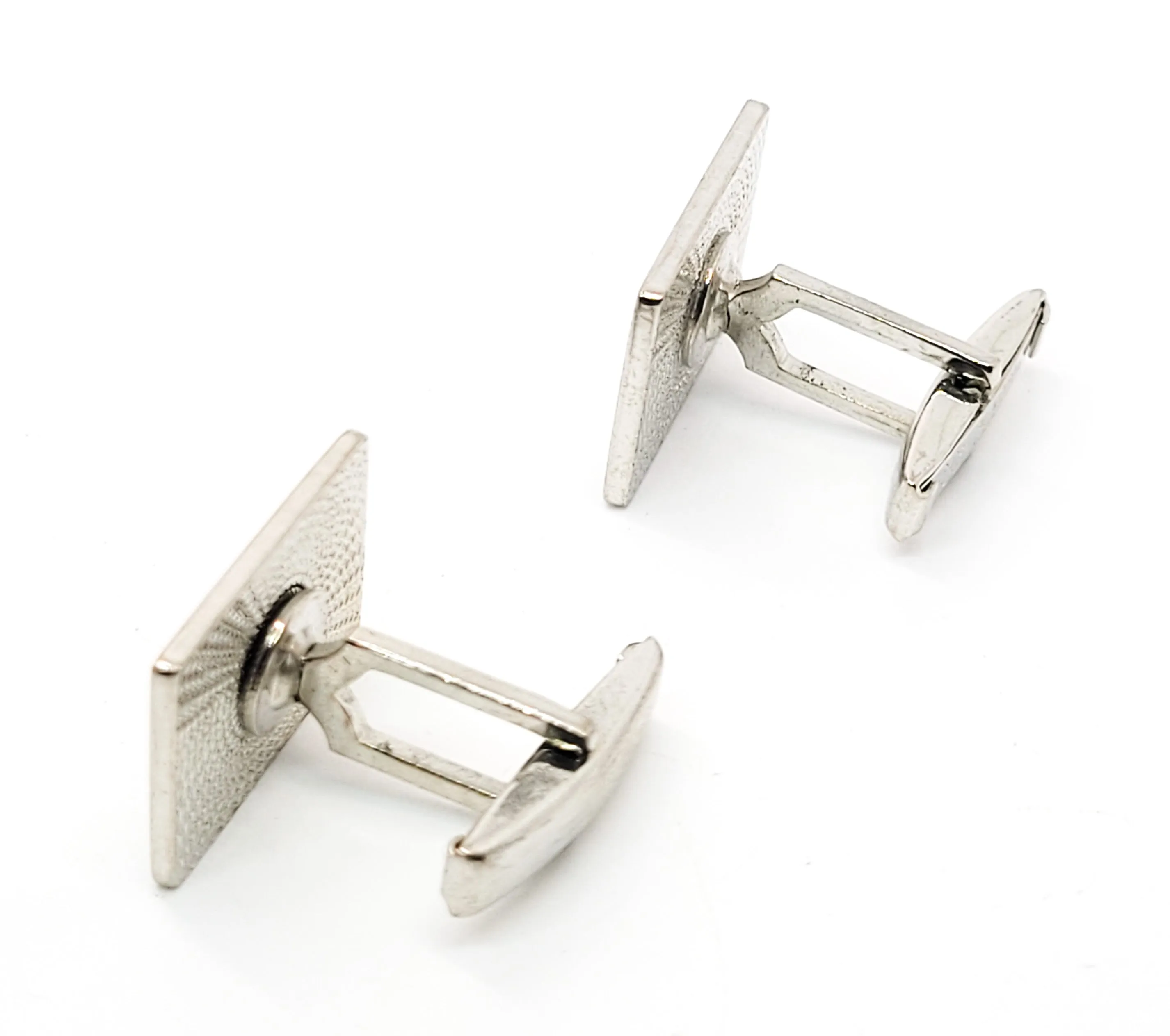 Digital circuit board black enamel and silver Kinney Co Prov 3 RI vintage cufflinks