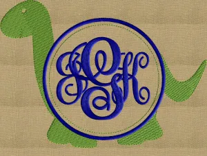 Dinosaur Font Frame Frame Monogram -Font not included - EMBROIDERY DESIGN - Instant download