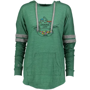 Diverse City Logo Feminine Hooded Low Key Pullover - Choose Red or Green