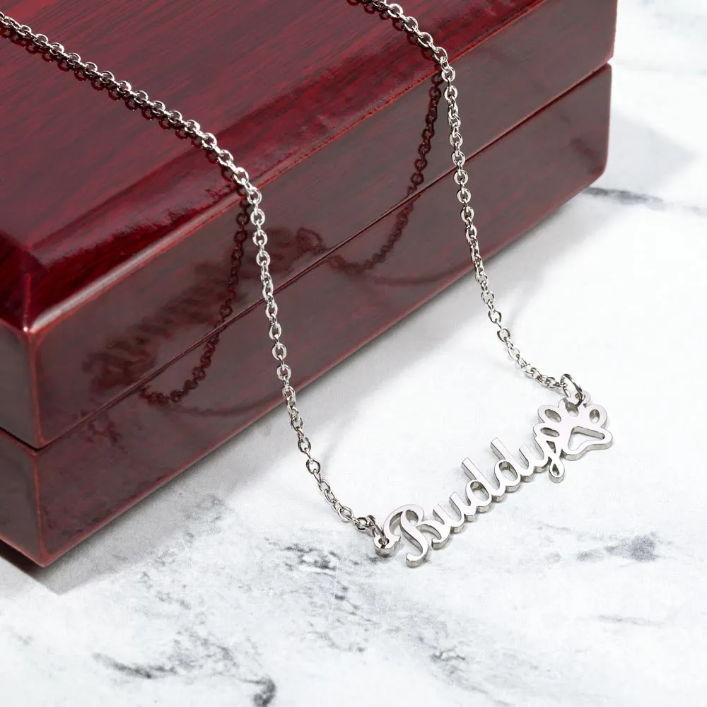 Dog Mama Pet Name Necklace