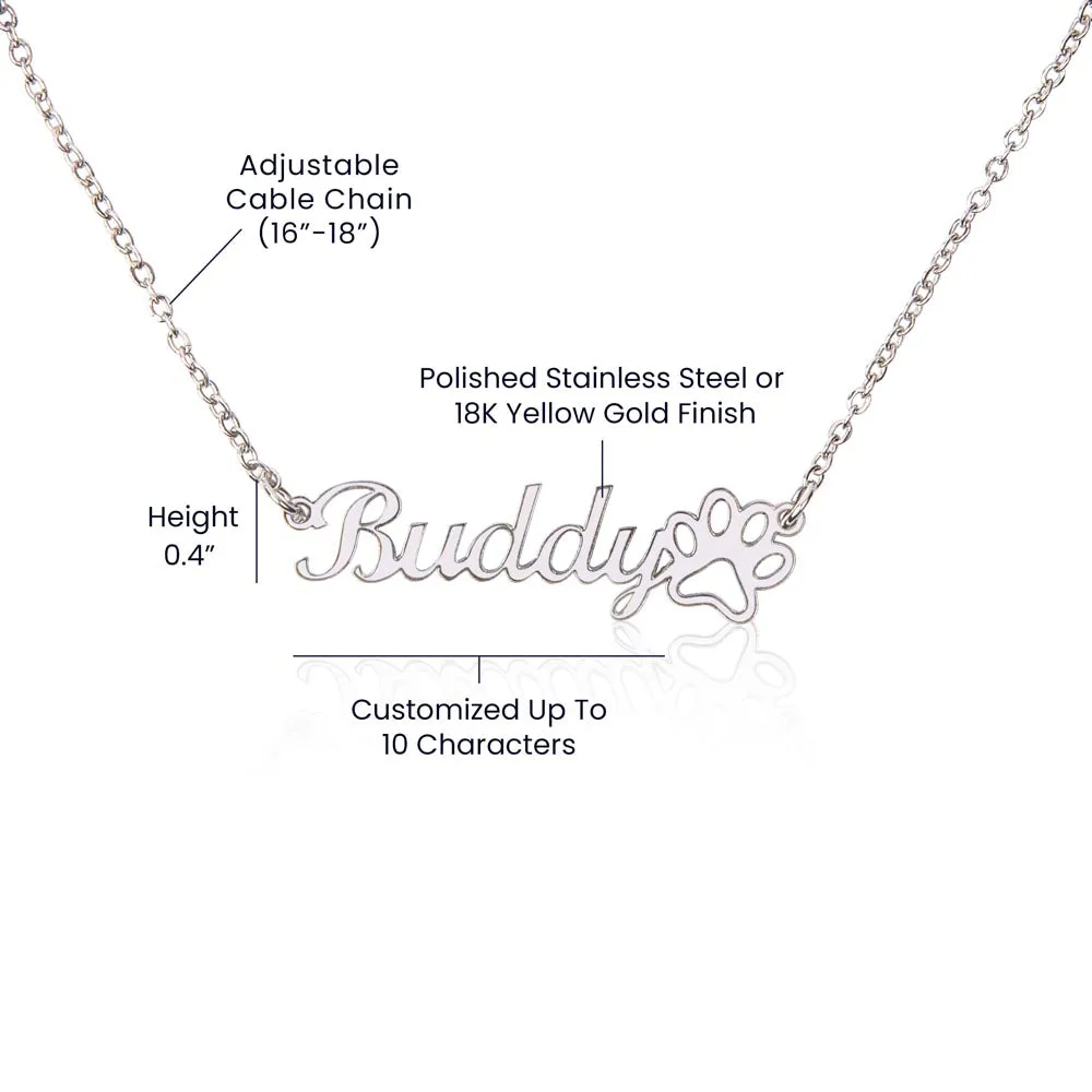 Dog Mama Pet Name Necklace