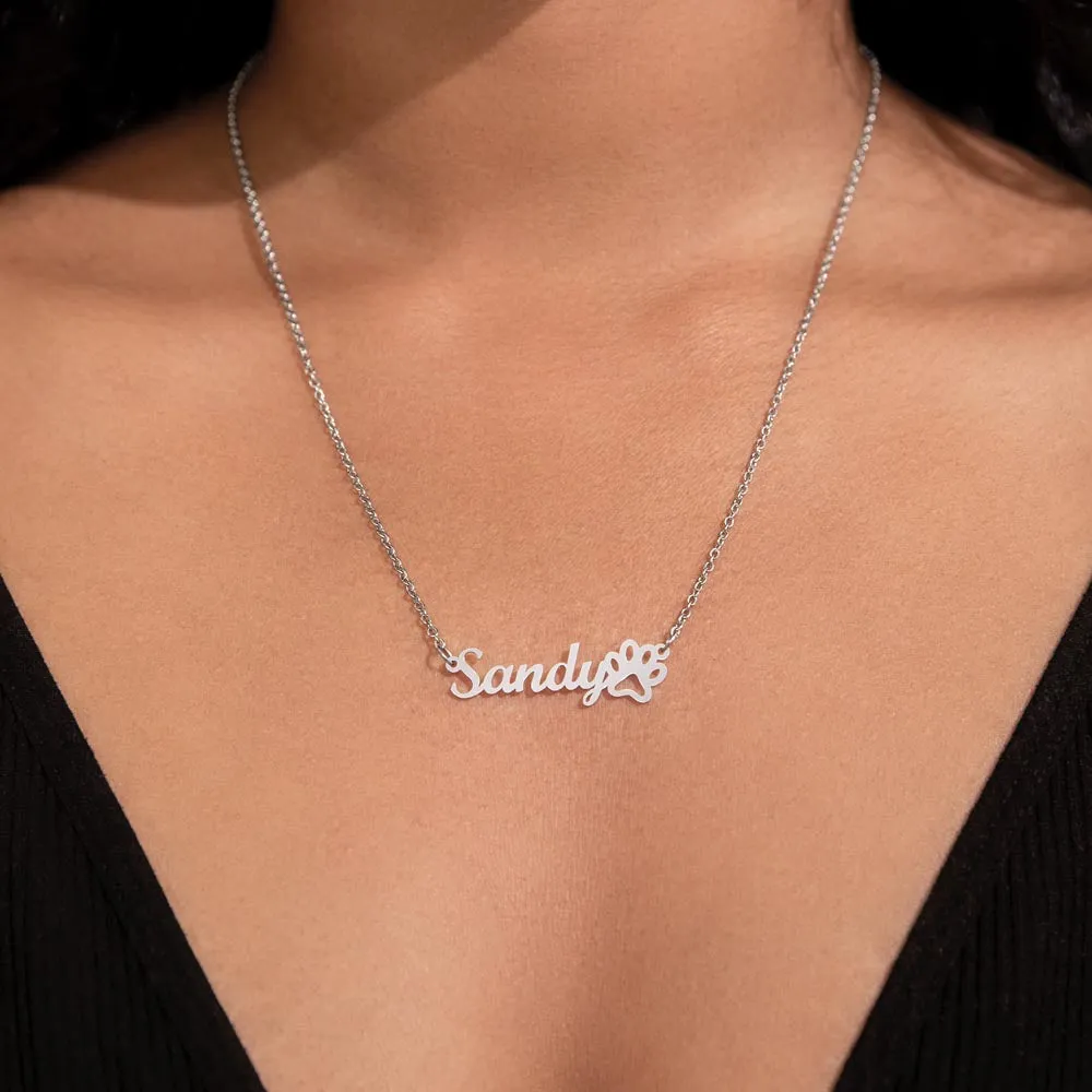 Dog Mama Pet Name Necklace