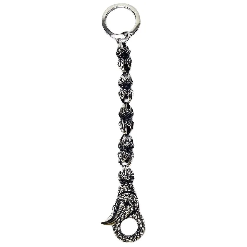 Dragon Claw Sterling Silver Biker Keychain
