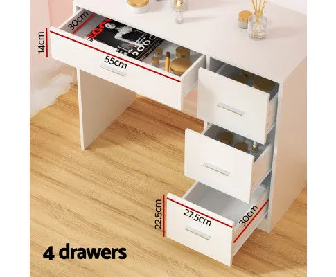 Dressing Table Set Stool 15 Led Bulbs White Darcy