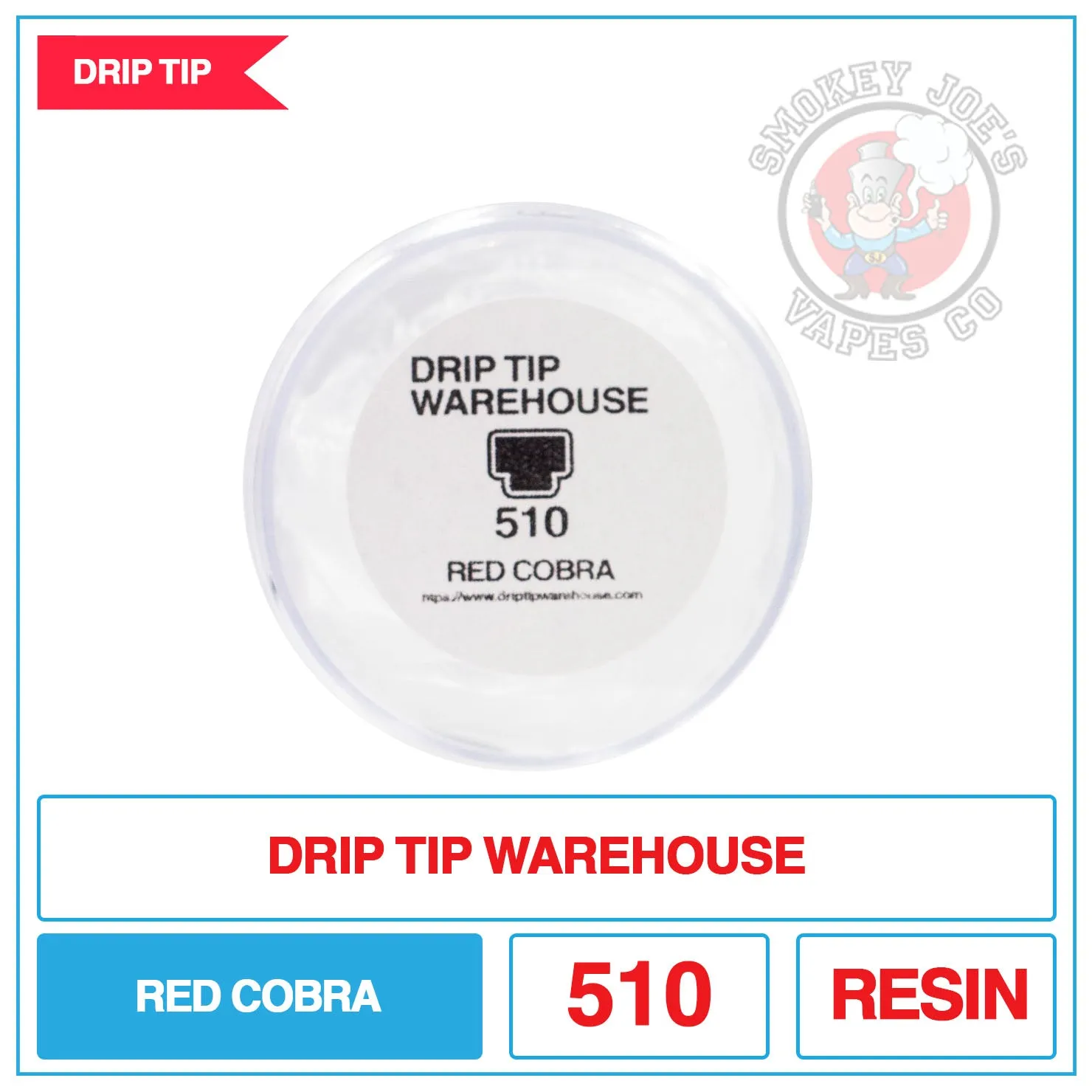 Drip Tip Warehouse - 510 Drip Tip - Red Cobra