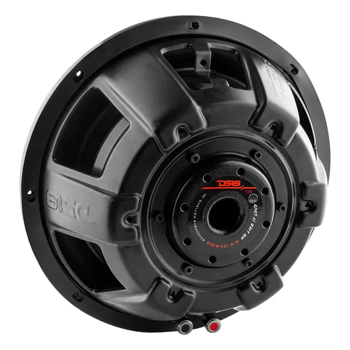 DS18 PS Shallow-Mount Water Resistant 10" Subwoofer 500 Watts Rms SVC 4-Ohm (Single Unit)
