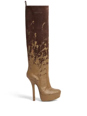 DSQUARED2 120mm painterly-print leather boots