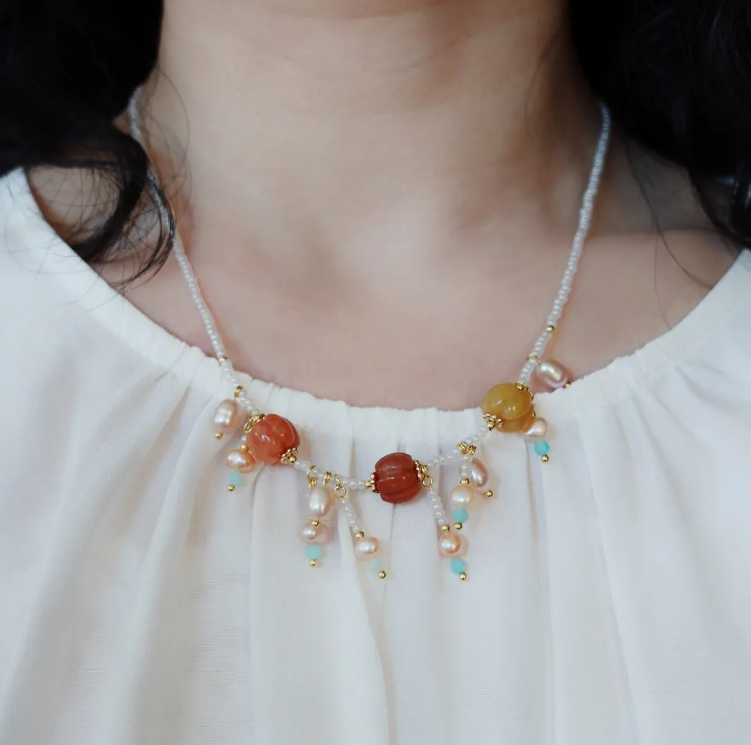 Dunhuang Gemstone Pumpkin Necklace