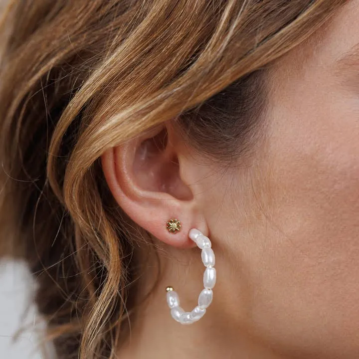 Earrings | Multi Pearl Hoops | JaxKelly