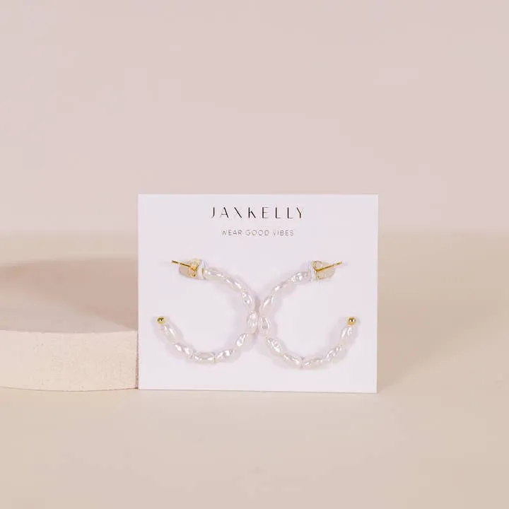 Earrings | Multi Pearl Hoops | JaxKelly