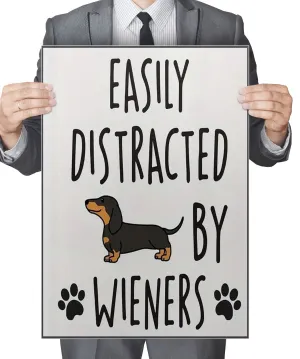 Easily Distracted By Wieners - AI Created One of a Kind Digital Download Dog Art Print for Canvas Poster, Wall Art, Cottage Core, DIY Gift