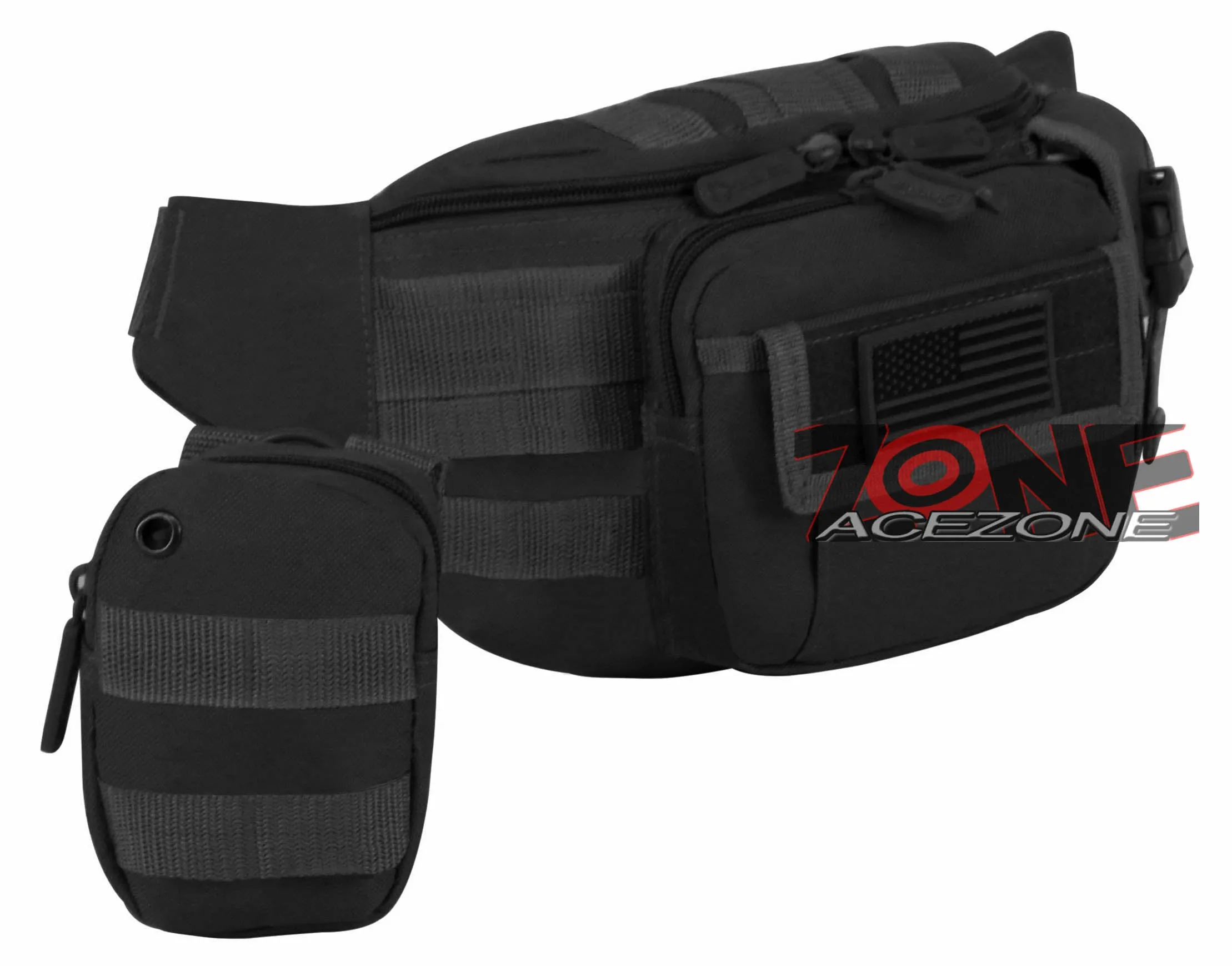 East West USA Molle Tactical Utility Travel Fanny Waist Pack RF104 BLACK