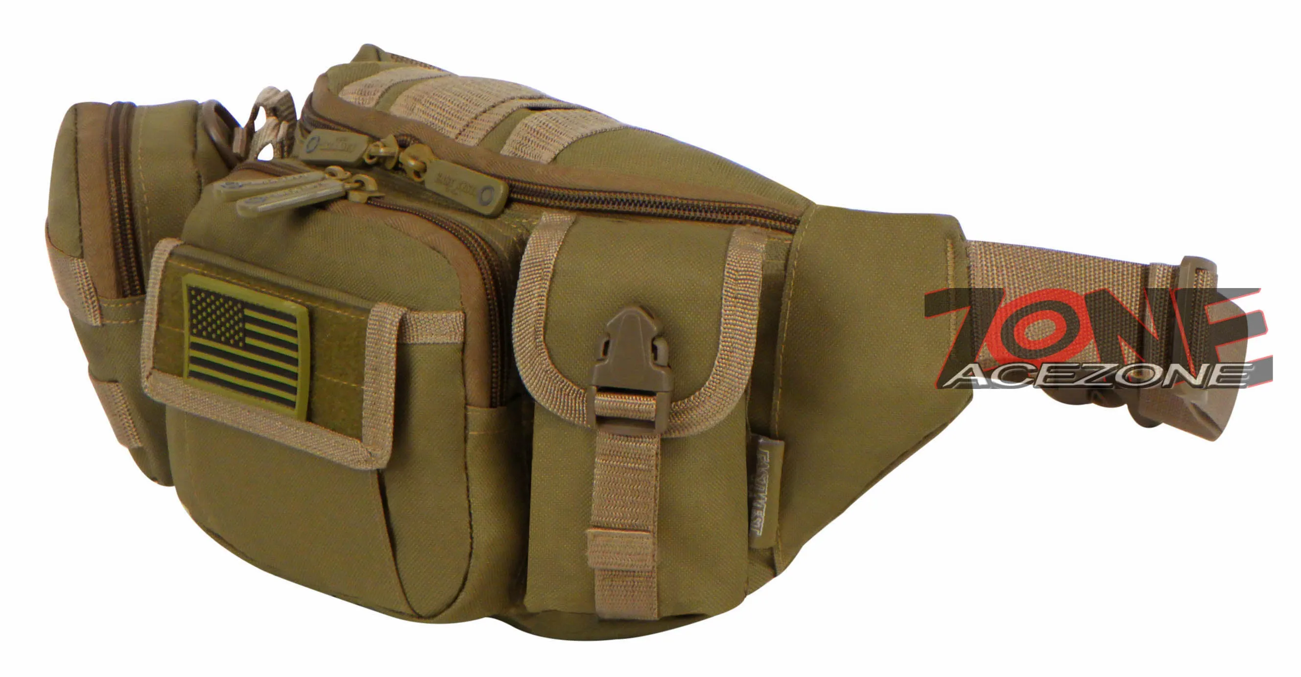 East West USA Molle Tactical Utility Travel Fanny Waist Pack RF104 TAN