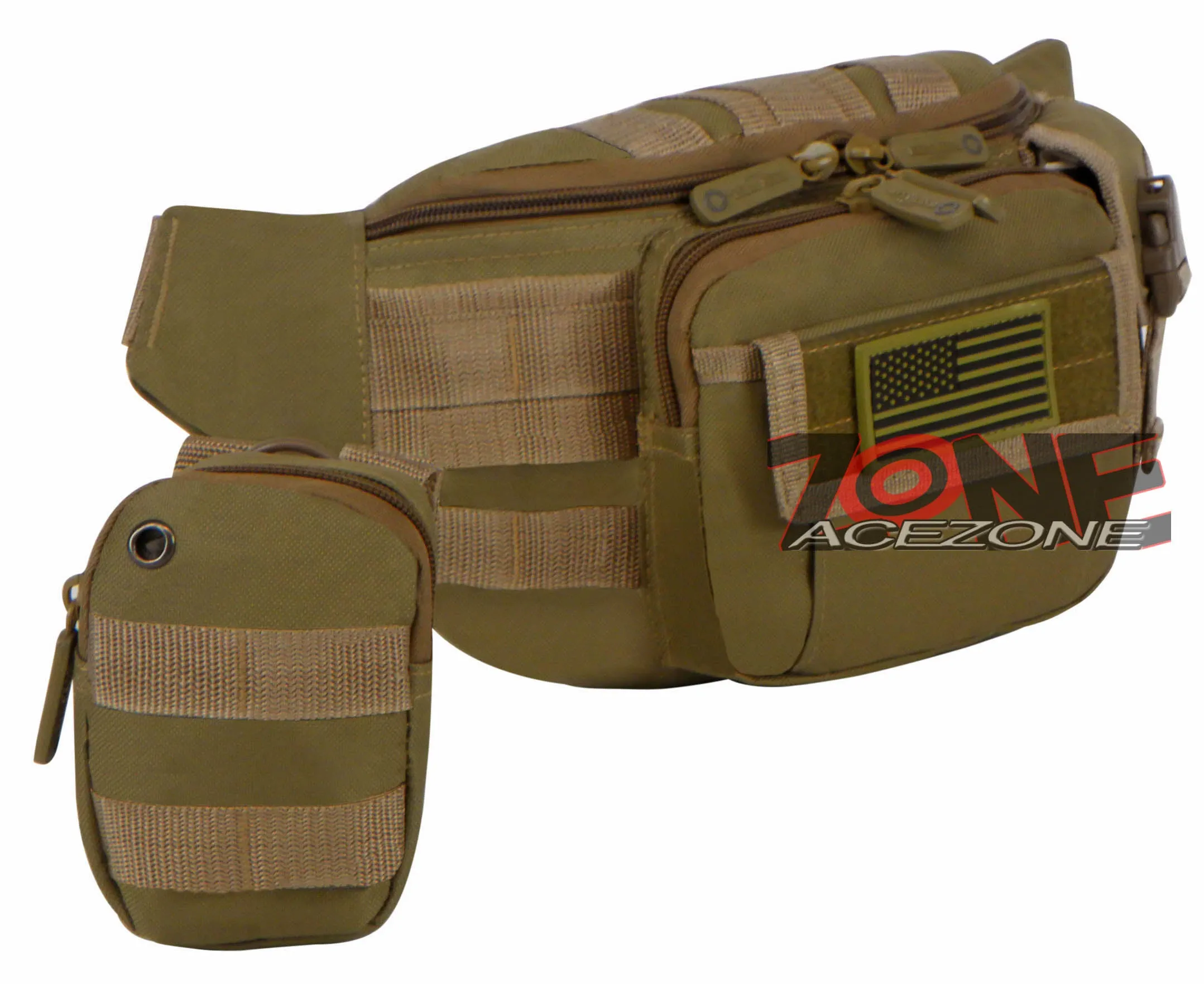 East West USA Molle Tactical Utility Travel Fanny Waist Pack RF104 TAN