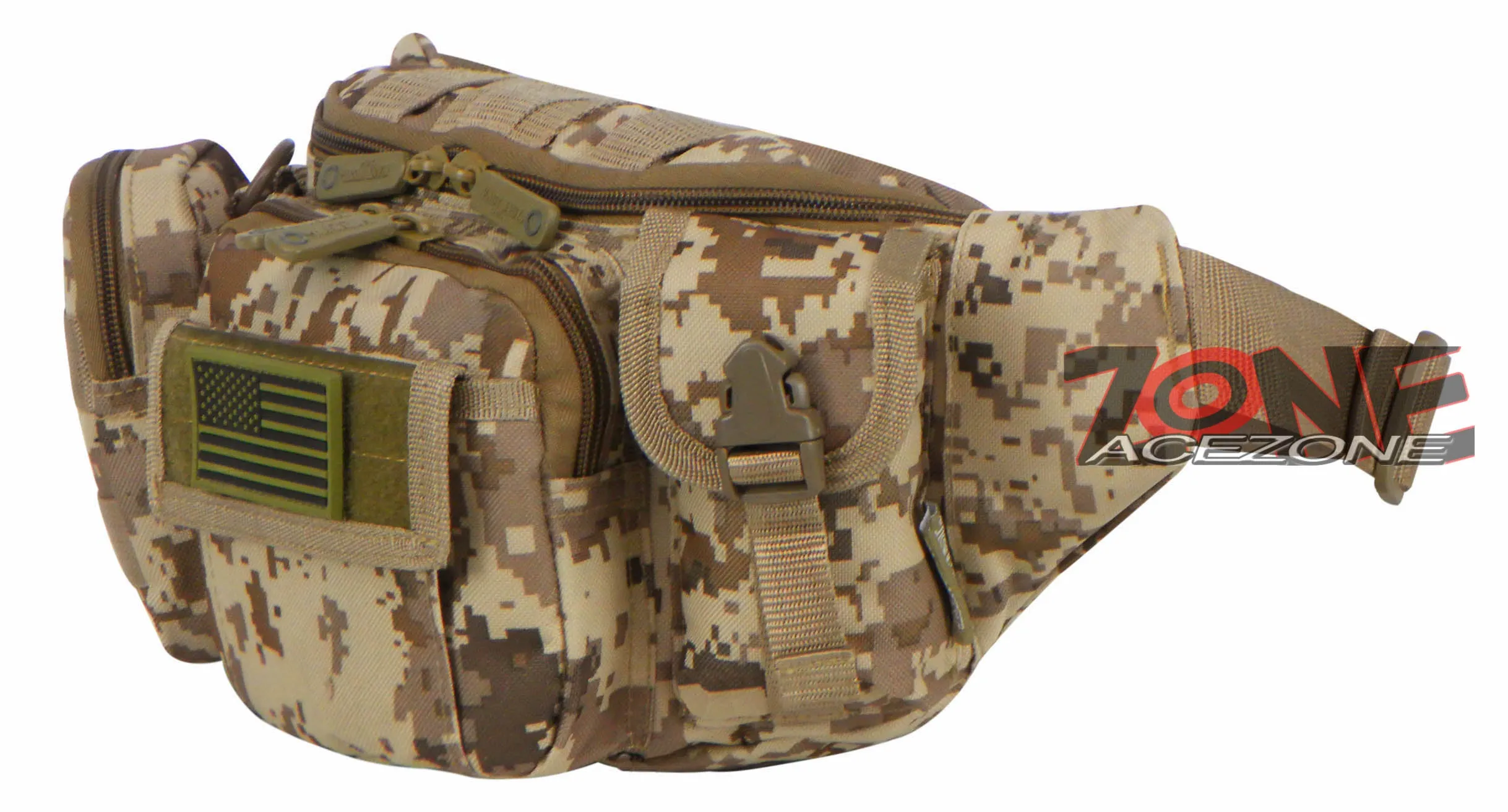 East West USA Molle Tactical Utility Travel Fanny Waist Pack RFC104 TAN ACU
