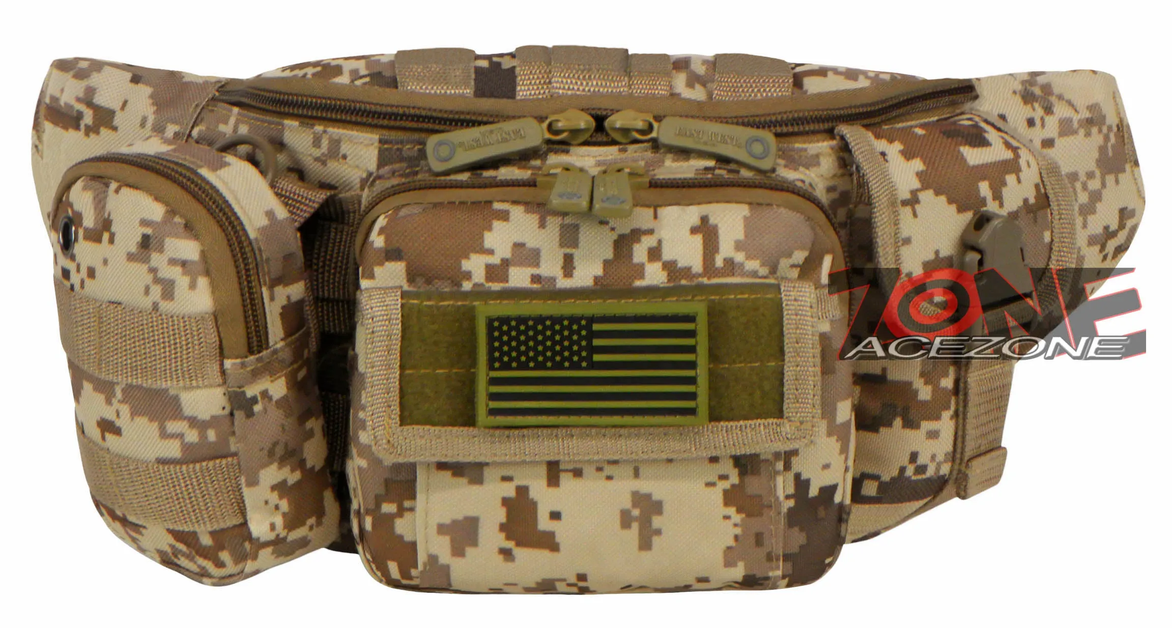 East West USA Molle Tactical Utility Travel Fanny Waist Pack RFC104 TAN ACU