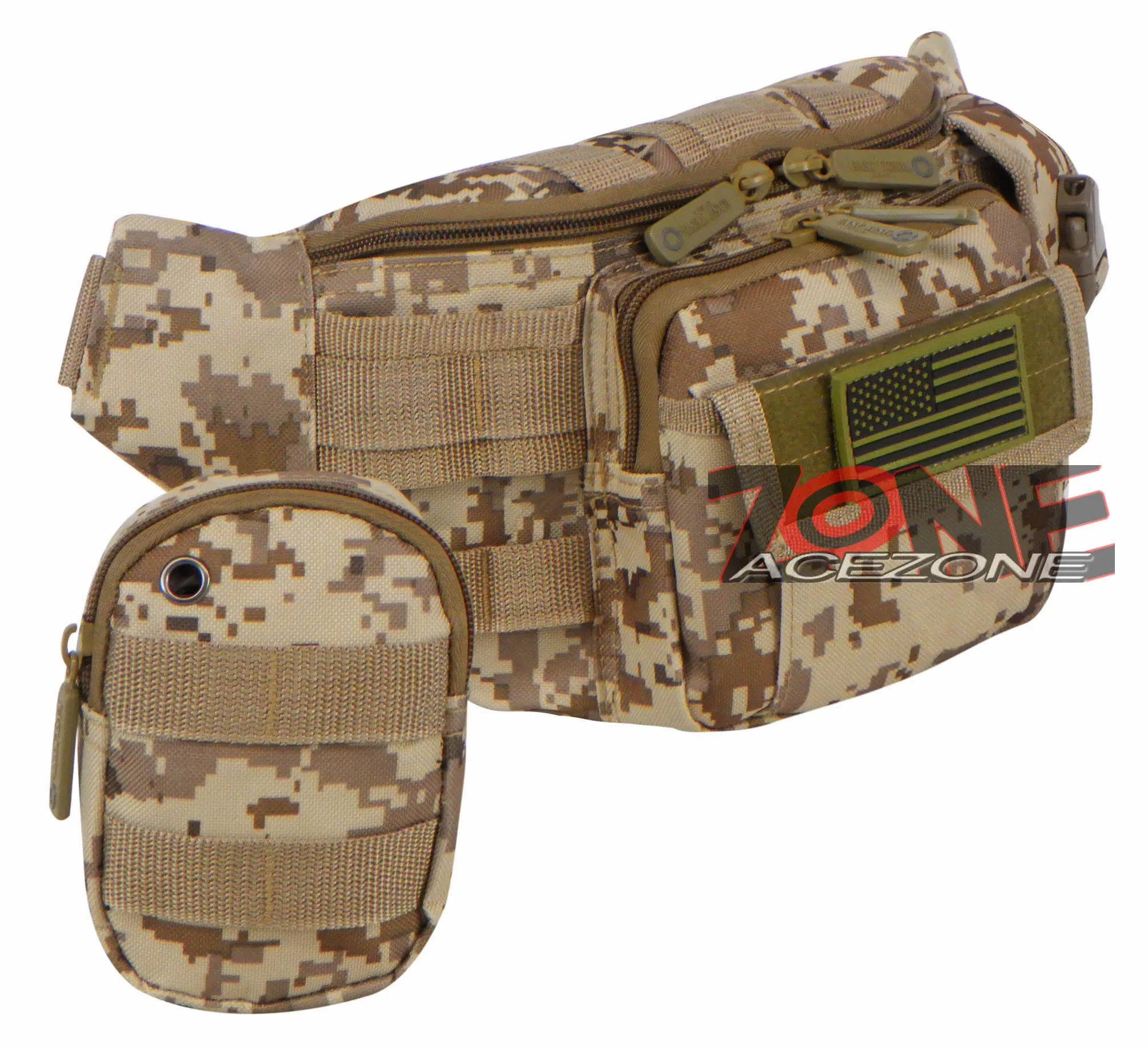 East West USA Molle Tactical Utility Travel Fanny Waist Pack RFC104 TAN ACU