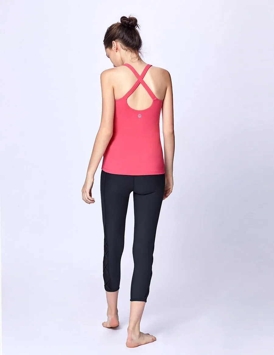 easyoga LA-VEDA Aqueous Drop Back Tank10 - R1 Peach