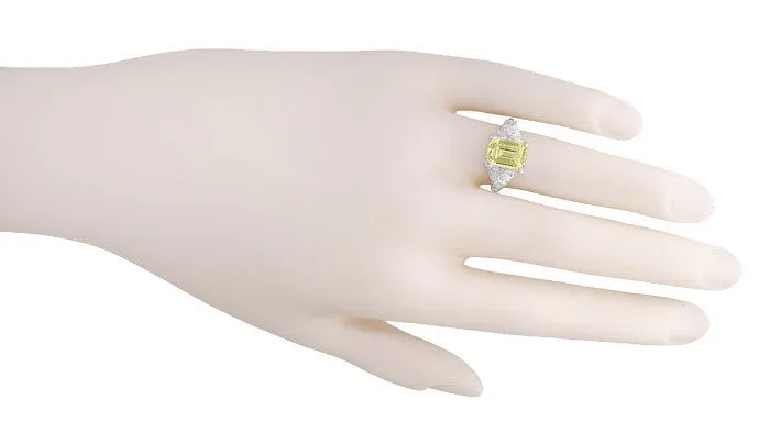 Edwardian Filigree Yellow Lemon Quartz Ring in Sterling Silver