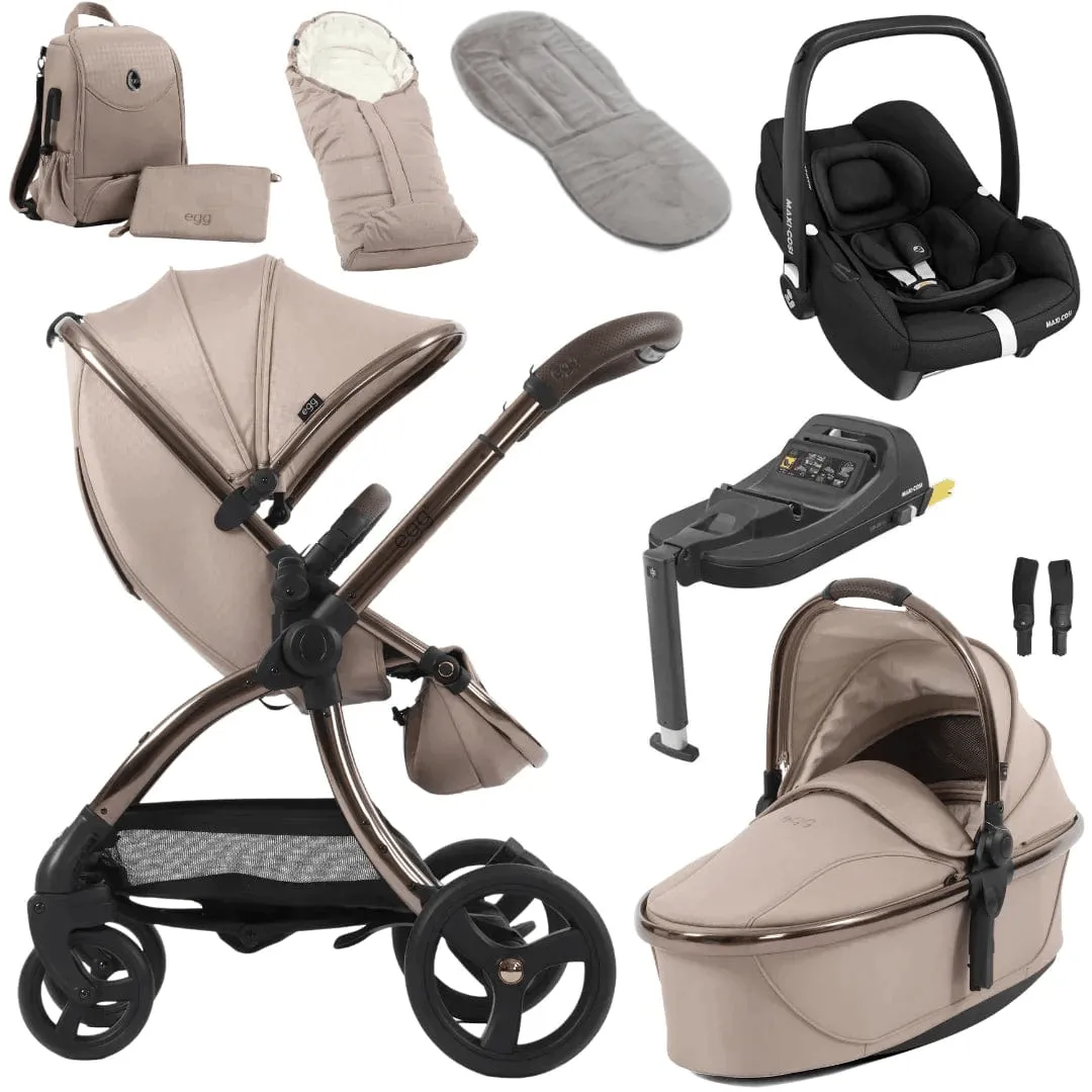 Egg 3 Luxury Cabriofix i-Size Travel System - Houndstooth Almond