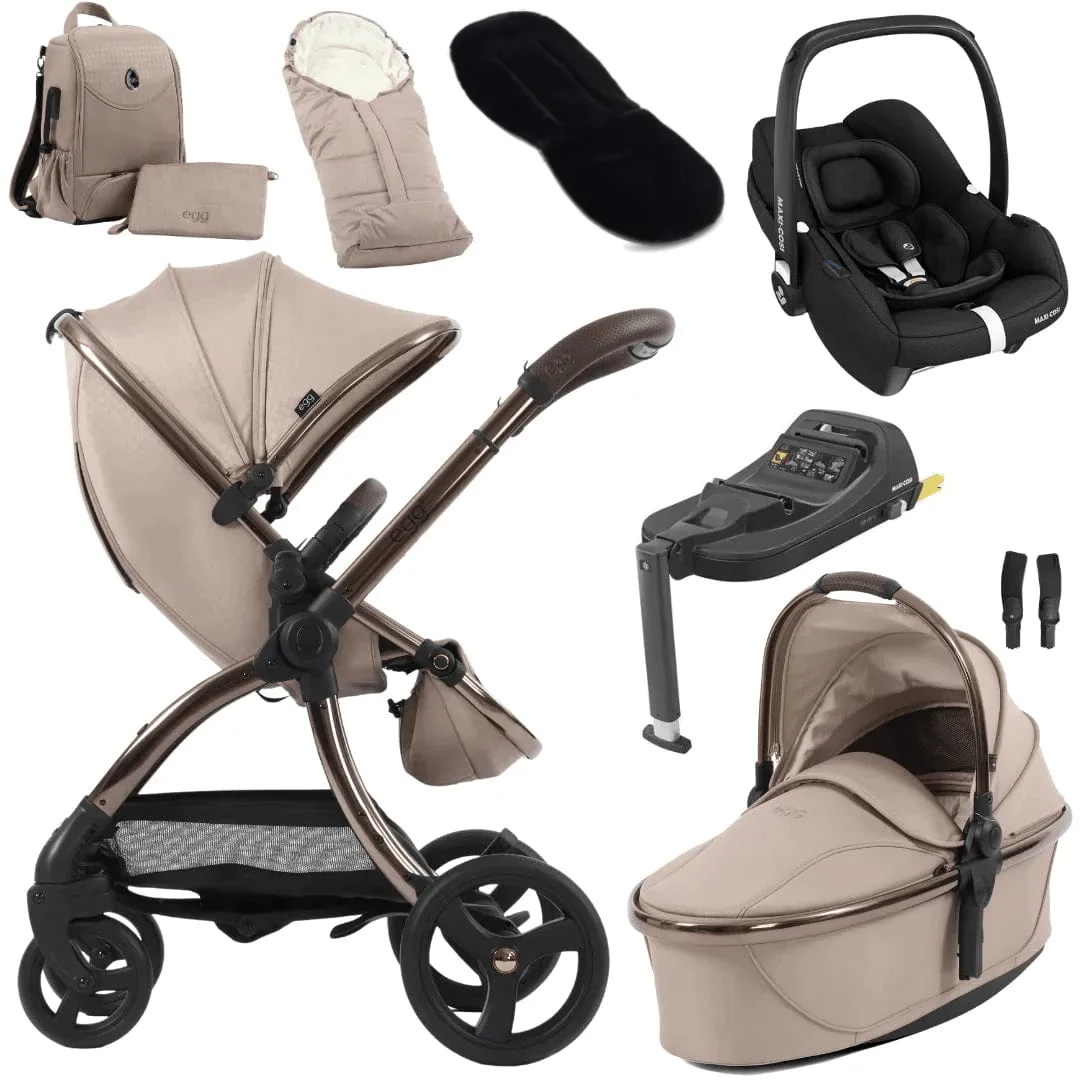 Egg 3 Luxury Cabriofix i-Size Travel System - Houndstooth Almond
