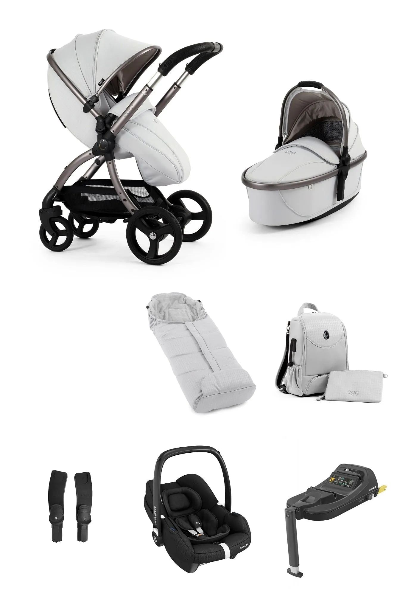 Egg 3 Luxury Cabriofix i-Size Travel System - Houndstooth Silver