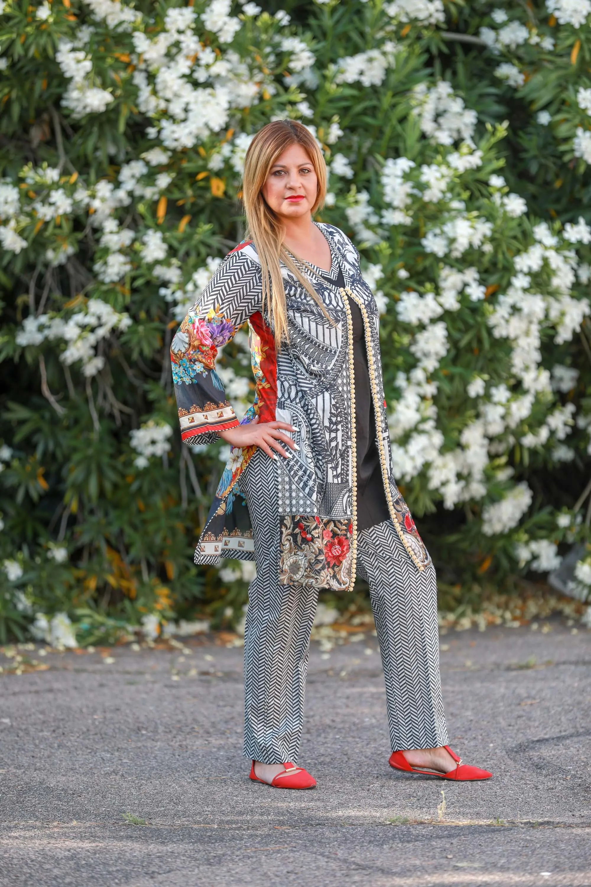 Elan Grey Cotton-Lawn Suit -Salwar Kameez